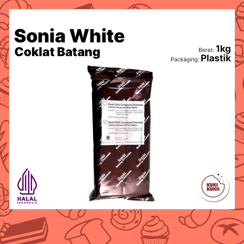 

Coklat Sonia WHITE Compound 1kg | Coklat Batang WHITE Sonia 1 kg