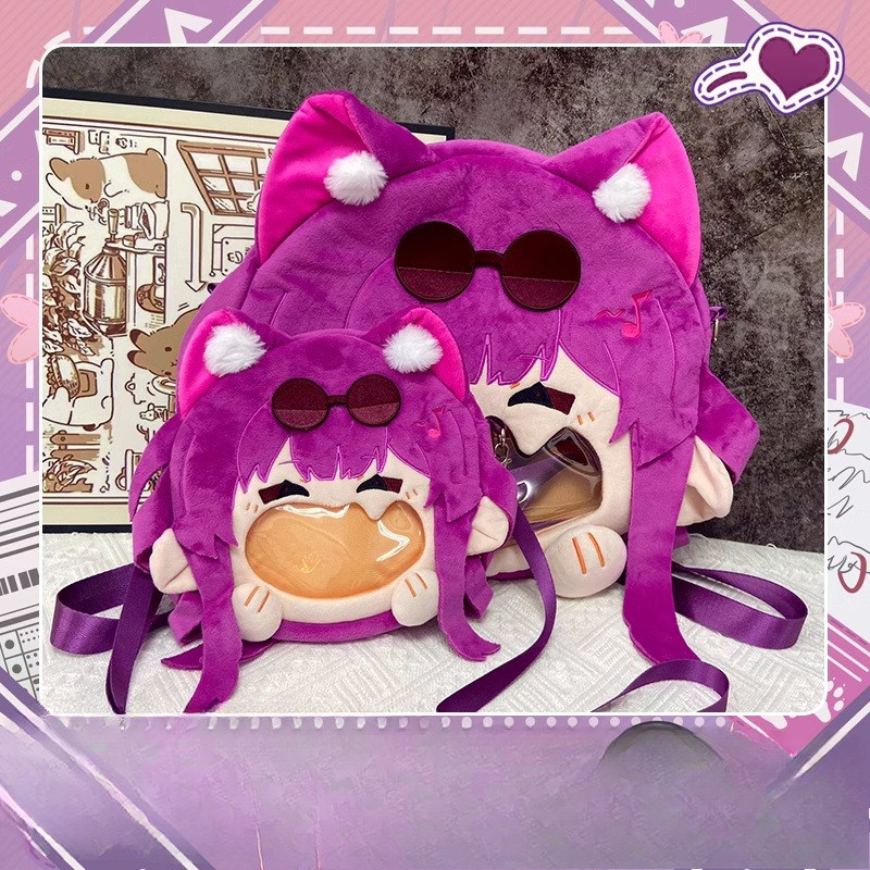 Anime Honkai: Star Rail Kafka Transparent Plush Backpack Messenger Bags Cartoon Shoulder Bag 7549