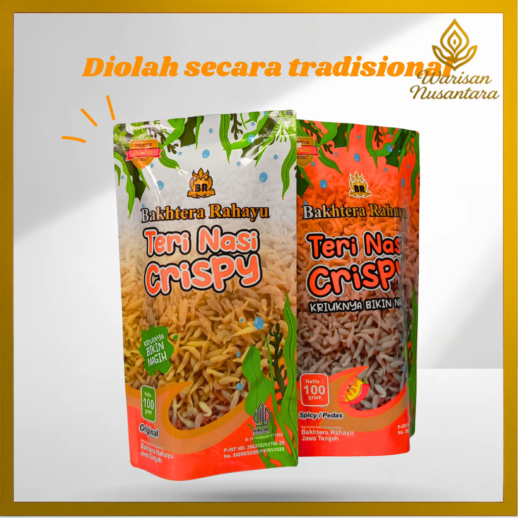 

Ikan Teri Nasi Crispy Kering Enak Renyah Praktis merek Bakhtera Rahayu 100gr