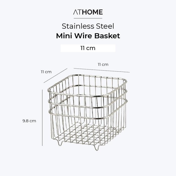 

ATHOME Stainless Steel Mini Wire Basket / Keranjang Baja Mini Aesthetic - 11 cm
