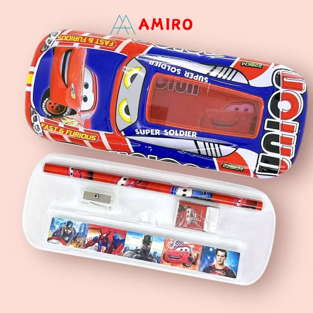 

Kotak Pensil Kaleng motif mobil / Pensil Case 2 Tingkat Karakter Lucu