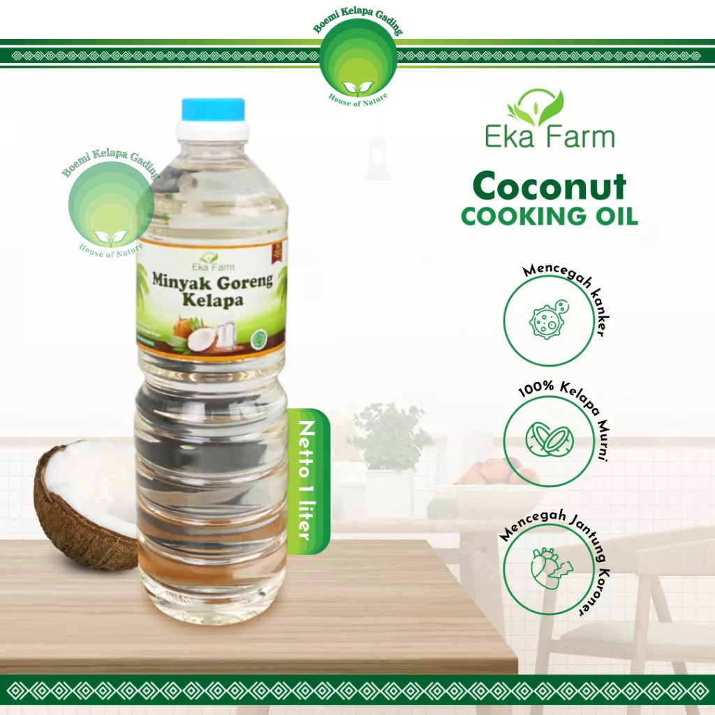 

Minyak Goreng Kelapa Coconut Cooking Oil 1 Liter Kaya Anti Oksidan Eka Farm