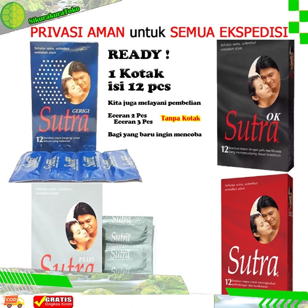PRIVASI J&T JNE Kondom Condom SUTRA Merah / RM / Plus / HITAM OK / Gerigi Biru isi 2 3 12