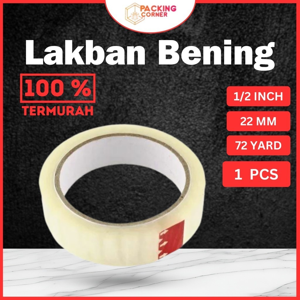 

Lakban Solatip Isolasi Bening 45micron 1 Inch 24mm x 72Yard MURAH