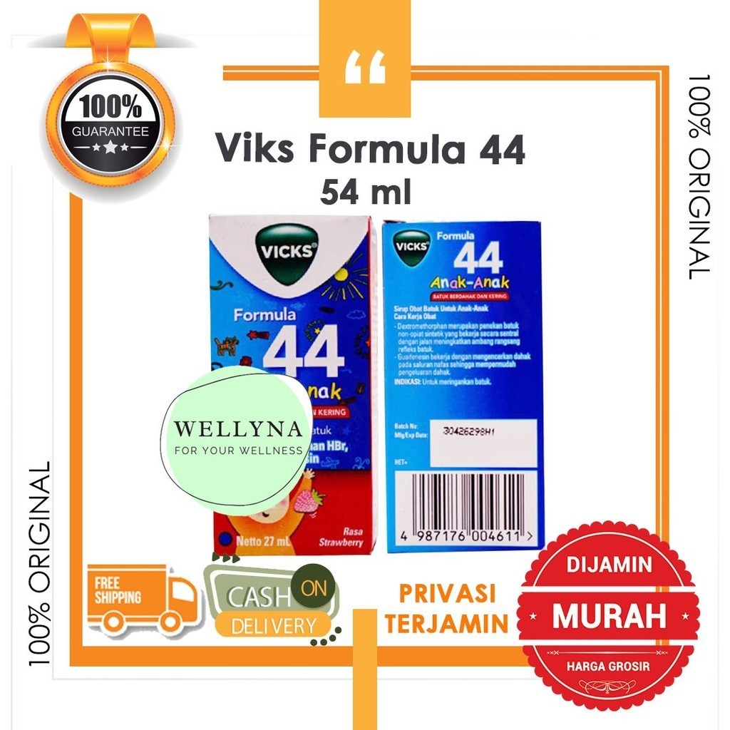 

Vicks Formula 44 Anak Anak Kids Syrup Batuk Sirup Batuk Viks Meringankan Batuk berdahak & kering