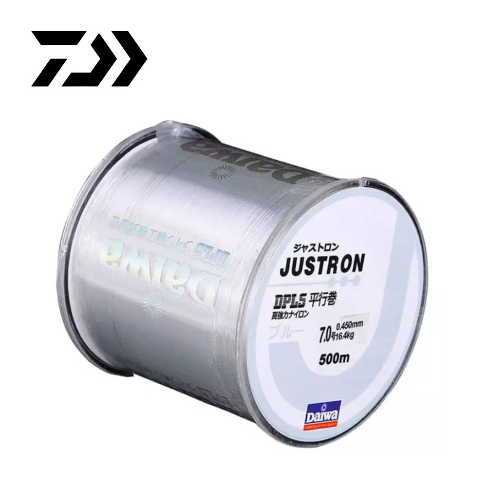 Daiwa Senar Pancing 500M, Merek Jepang Super Kuat, Justron Nilon 2LB-40LB, 7 Warna Monofilamen
