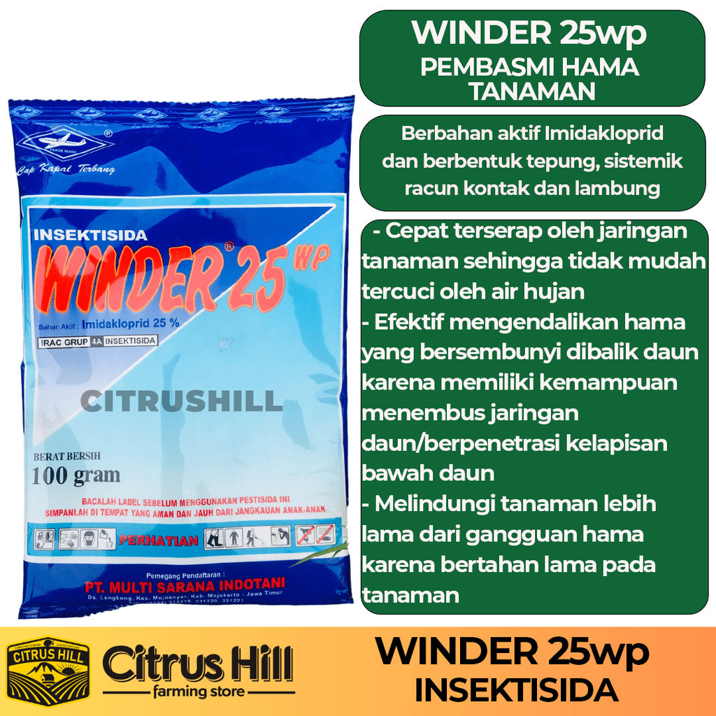 WINDER 25 WP 100gr Insektisida Sistemik Pembasmi Hama Kutu Daun