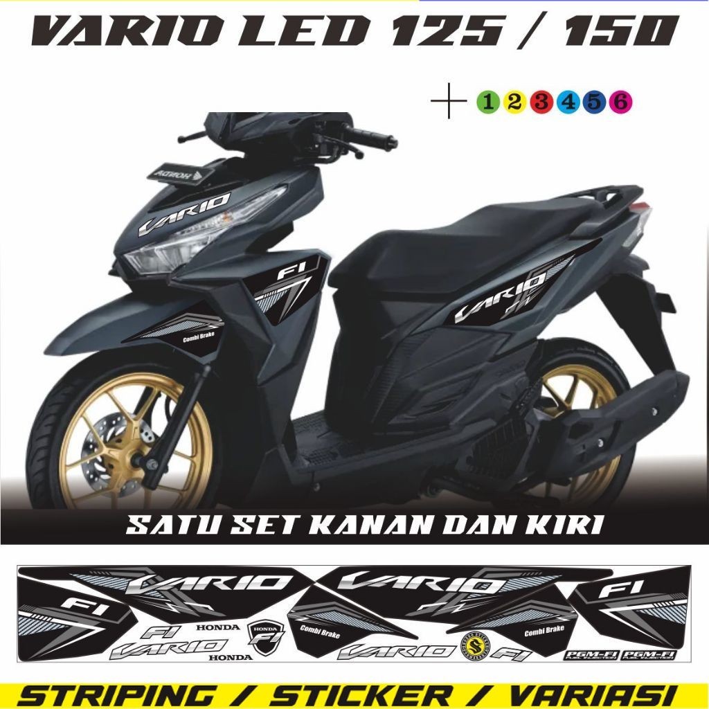STRIPING STIKER MOTOR VARIO LED 2015 / 2017 /LIST  STIKER VARIO 125 / 150 LED FI POLET STIKER VARIO 