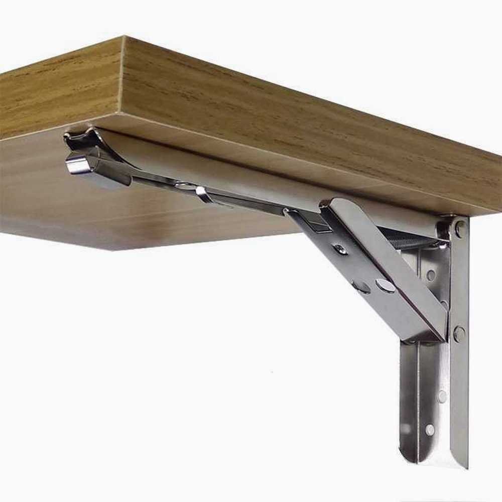 2 PCS Bracket Engsel Siku Lipat Ambalan Engsel Meja 10 Inch Max 65kg Breket Braket Holder Rak Dindin