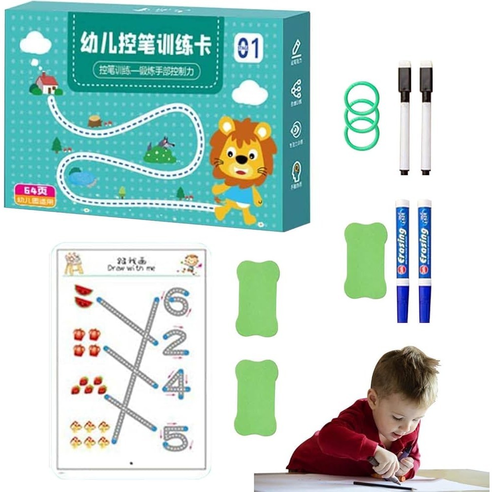 

SGB TRACING WORK BOOK [FREE 6 SPIDOL + PENGHAPUS] BUKU BELAJAR ANAK REUSABLE ACTIVITY MAGIC EDUKASI