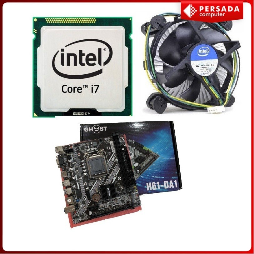 PAKET MOBO INTEL CORE I7 2600 + MOTHERBOARD H61