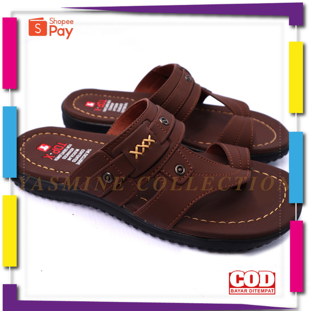 [PREMIUM ORIGINAL] Sandal Japit - Sandal Jepit Pria Kulit Model Terbaru 2024 - Sandal Keren - Sandal