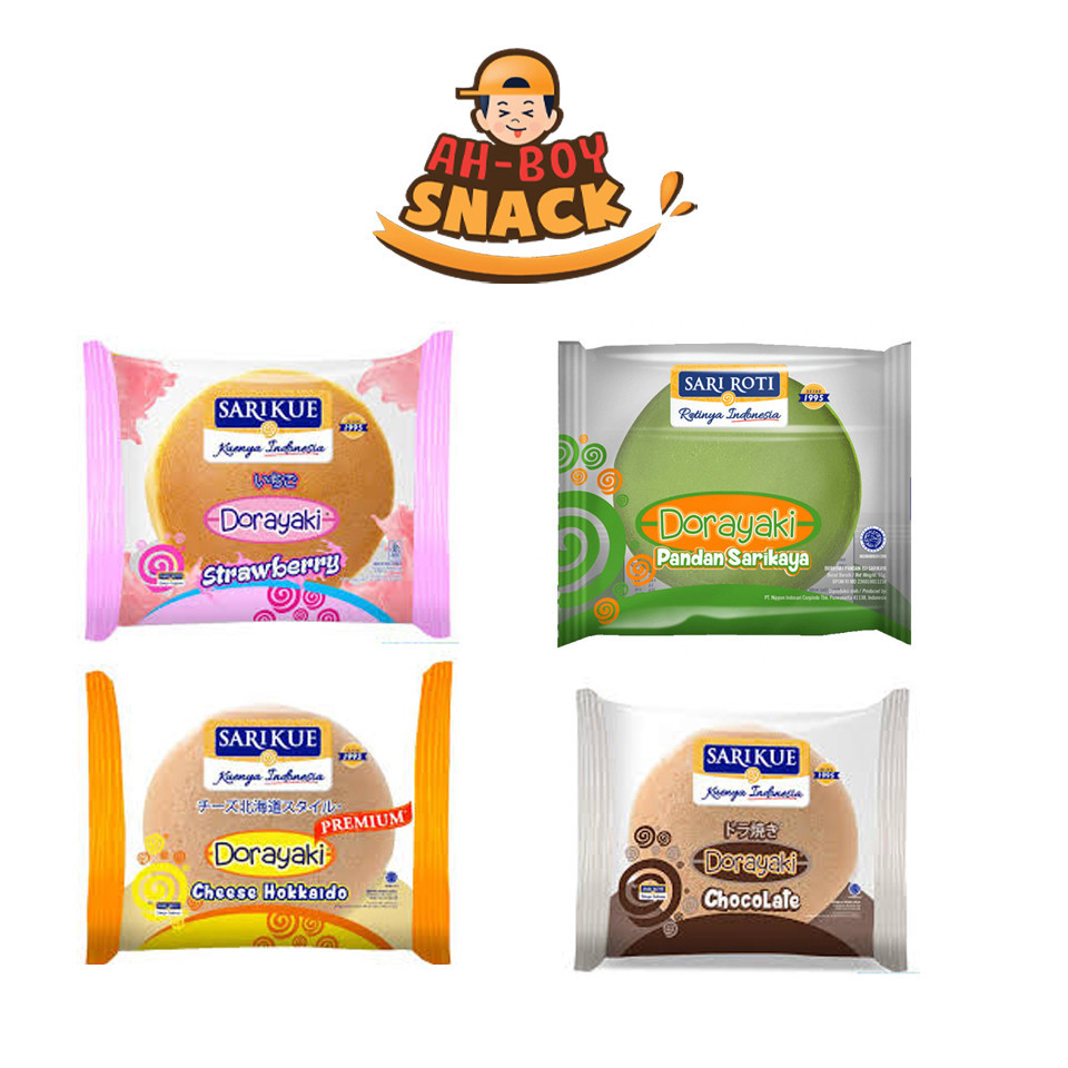 [GRAB/GOJEK] SARI ROTI DORAYAKI COKLAT, KEJU, PANDAN SRIKAYA, STROBERI - AHBOY SNACK