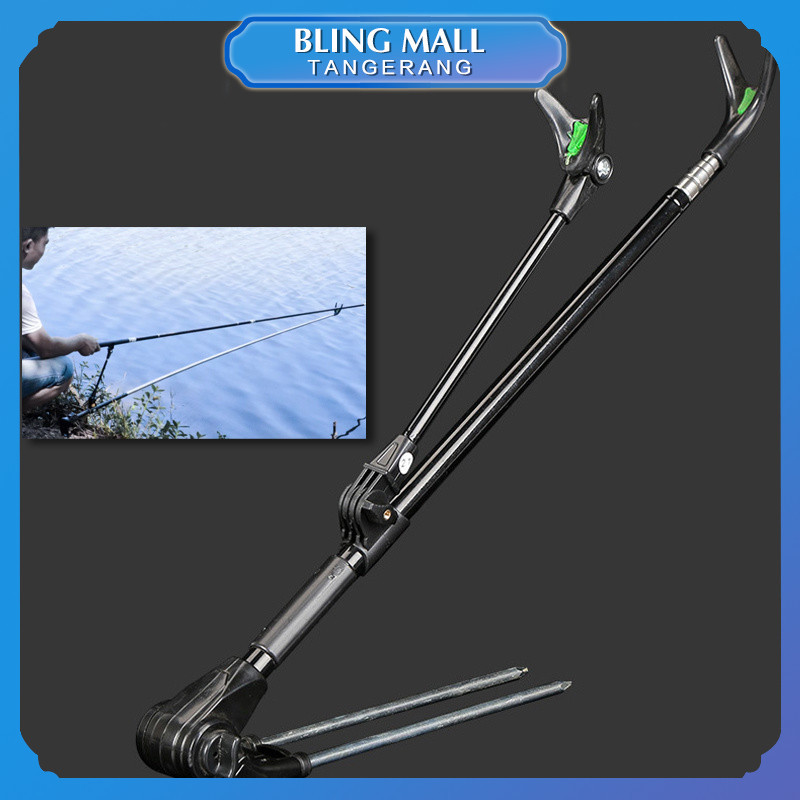 Jagrak Pancing Stainless Bracket Joran Pancing Ikan Adjustable Cagak Tegek Pancing 1.7m