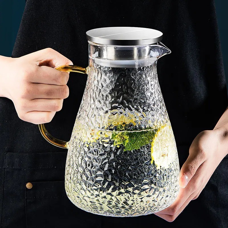 Teko Kaca / Teh Pitcher Tahan Panas Api Borosilicate Glass 1800ml