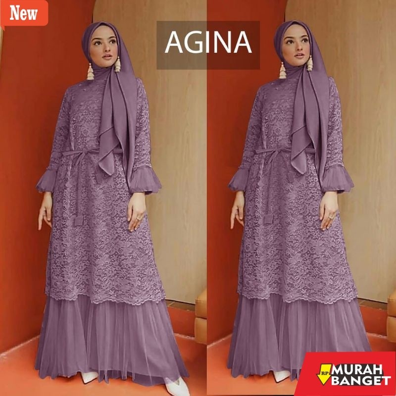 gamis kekinian tahun 2024 MAXI AGINA/MAXI BRUKAT TULANG/GAMIS  BRUKAT TILLE/GAMIS MURAH/GAMIS BRUKAT