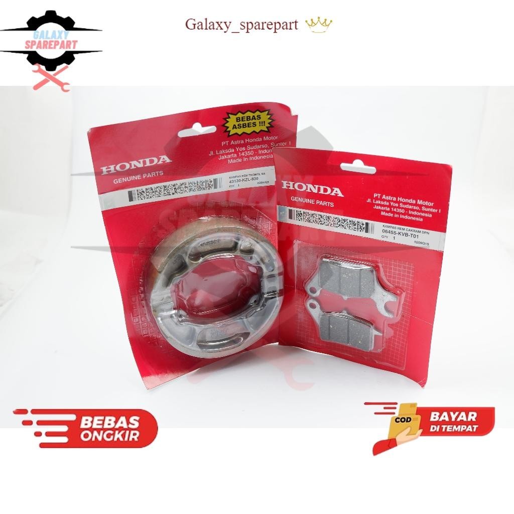 kampas rem honda beat - kampas rem belakang beat fi KVB - KZL motor part