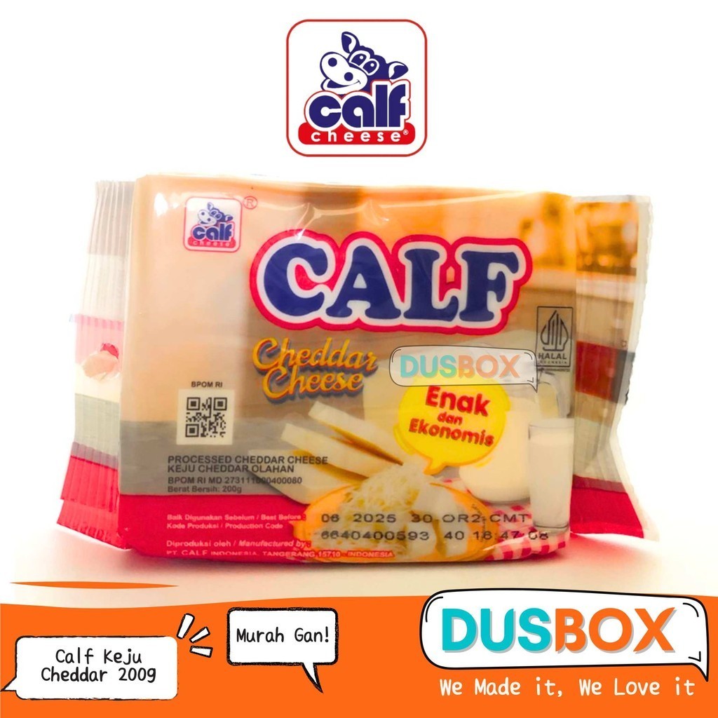 

Calf Cheese Cheddar 200g/ Keju Cheddar / Calf / Calf Keju Cheddar / Cheddar Cheese / Red Cheddar / Cheddar / Keju Balok / Keju