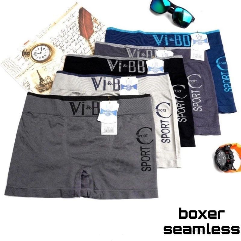 grosir 6pc- cd boxer pria  Vi&bb seamless / celana dalam boxer vibb | CK | BOWEN | pria cowo keren/ 