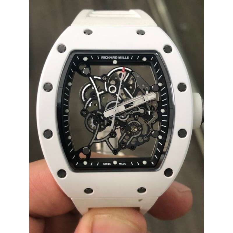 JAM TANGAN RICHARD MILLE MEWAH AUTOMATIC Richard Mille RM055 Bubba Watson White BBRF Clone Quality S