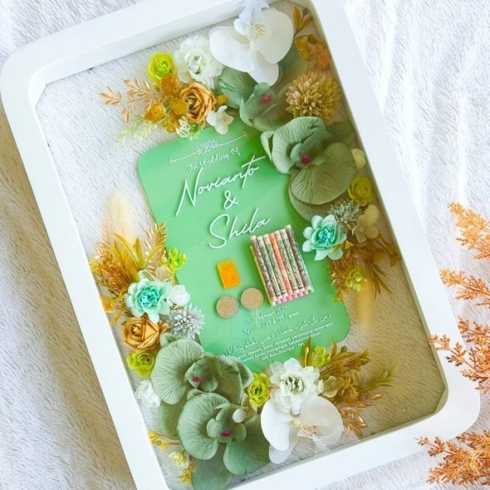 Mahar Anggrek Akrilik/mahar Akrilik/mahar custom.FREE Packing kayu