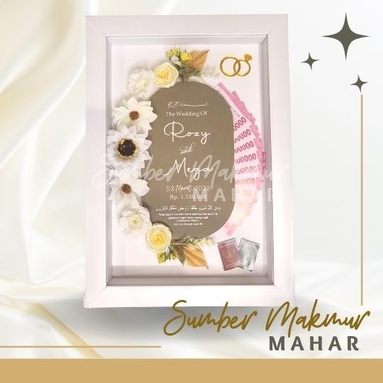 Mahar Nikah | Bingkai  Mahar 3d | Mahar Unik Simple Modern uk 24x34