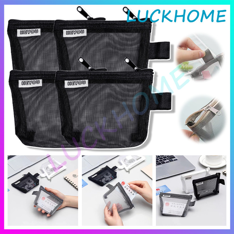 

Pouch Serba Guna Dompet Jaring Transparan Tas Pouch Mini Jaring Tempat Pensil Transparant Polos Tas Zipper Pouch Dompet Serbaguna Dompet Kosmetik Simple Lucu Aesthetic Kotak Pensil Mesh