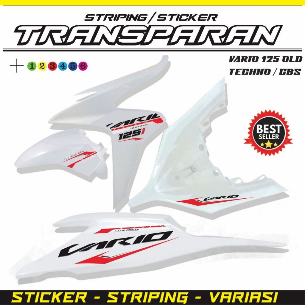 VARIASI LIST STIKER TRANAFARAN LIST VARIO OLD 125 / TECHNO / vario CBS / STRIPING STIKER