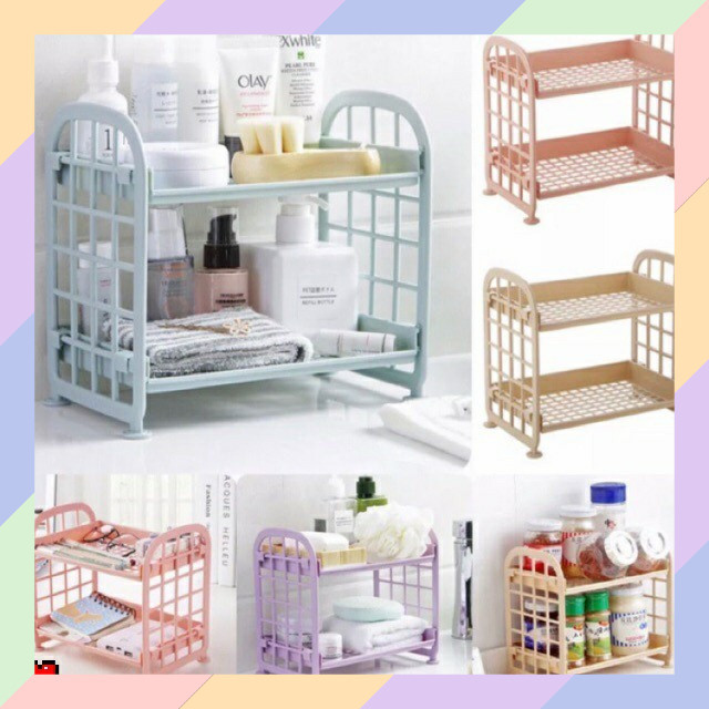 RK01 Rak Meja 2 TINGKAT Rak MINI Rak Make Up Kecil Dapur Kamar Mandi 42A3