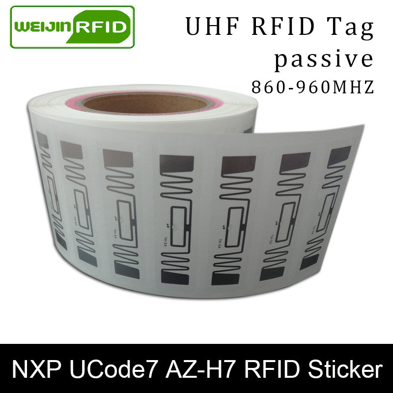 

RFID sticker UHF NXP Ucode7 AZ-H7 wet inlay 915mhz 900 868mhz 860-960MHZ EPCC1G2 6C smart card adhensive passive RFID tag label