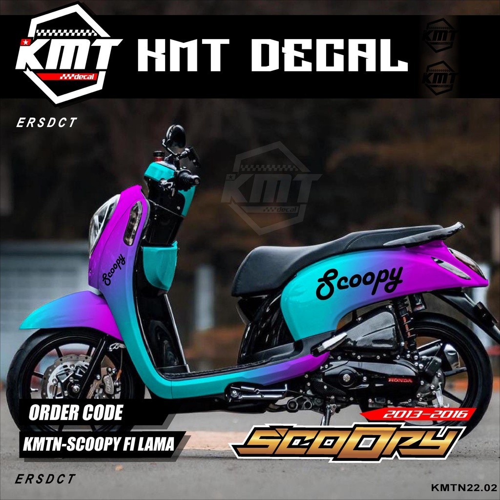 (BISA COD) Decal Scoopy full body Full Blok Skuter Scoopy - Dekal Sticker Scoopy Fi 2013 2014 2015 2