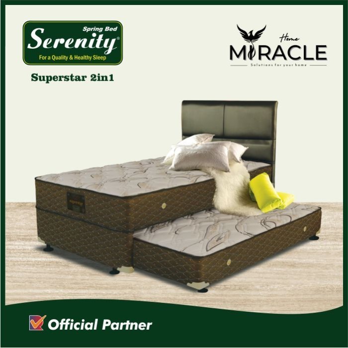 Kasur Springbed Serenity Superstar 2 in 1 Full Set
