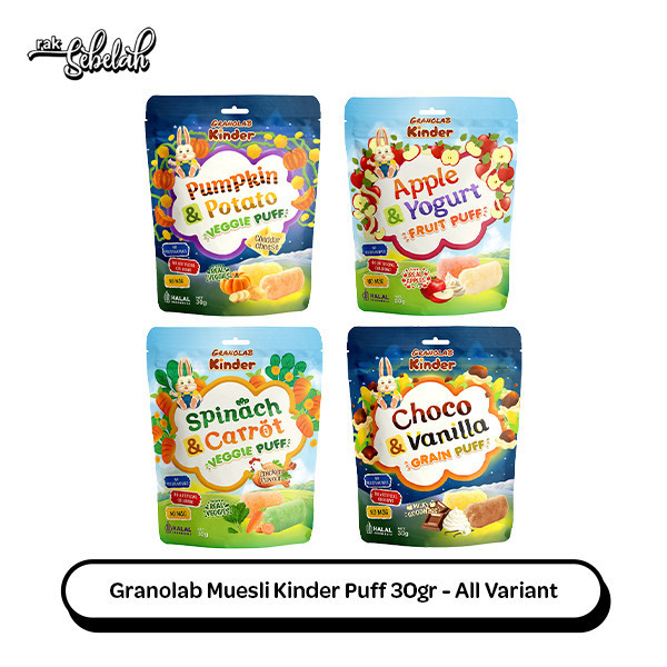 

Granolab Kinder Natural Puff 30g - Snack Bayi Alami | Cemilan Anak Sehat | Gluten Free | No Preservatives | Tanpa Pewarna | Rak Sebelah