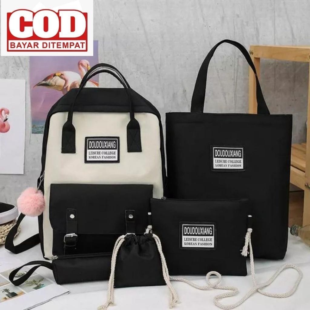 [ PROMO ] TAS ARKAN - TAS 5 IN 1 TAS WANITA MODEL TERBARU TERMURAH TERKINI LUCU ELEGAN / RANSEL WANI