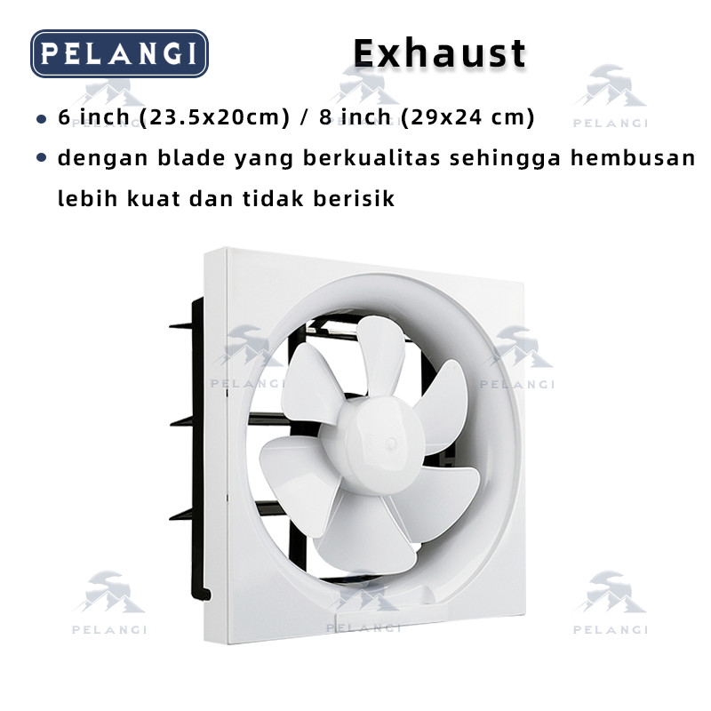 Exhaust Fan Dinding Kipas Angin Hexos 6inch Dan 8inch Pembuangan Hexos 23.5x20cm (6inch) Dan 29x24cm