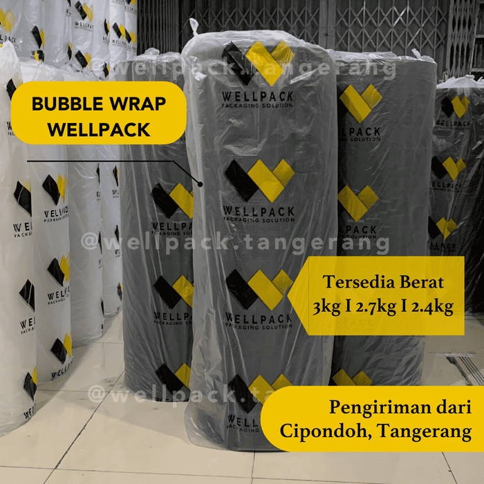 

Bubble Wrap Roll 125cm x 50m Hitam & Bening Ekonomis Wellpack MP GMP - Hitam, 2 KG