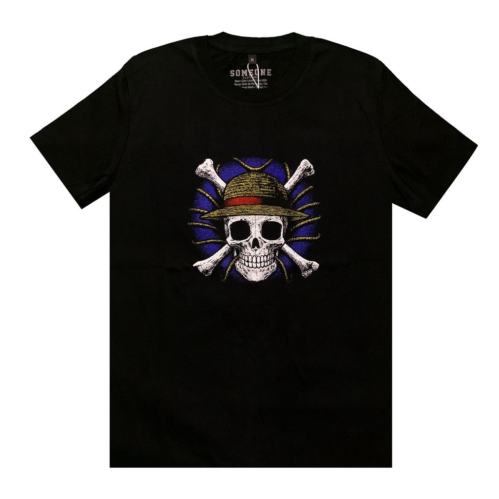 【COD】 Someone Tshirt Glow In The Dark "One Piece Badge" 308D Black KAOS
