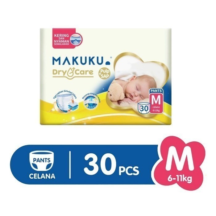 POPOK PAMPERS MAKUKU DIAPERS DRYCARE PANTS BIG PACK SAP CELANA POPOK BAYI BABY NBS38 M30 L28 XL24 XX