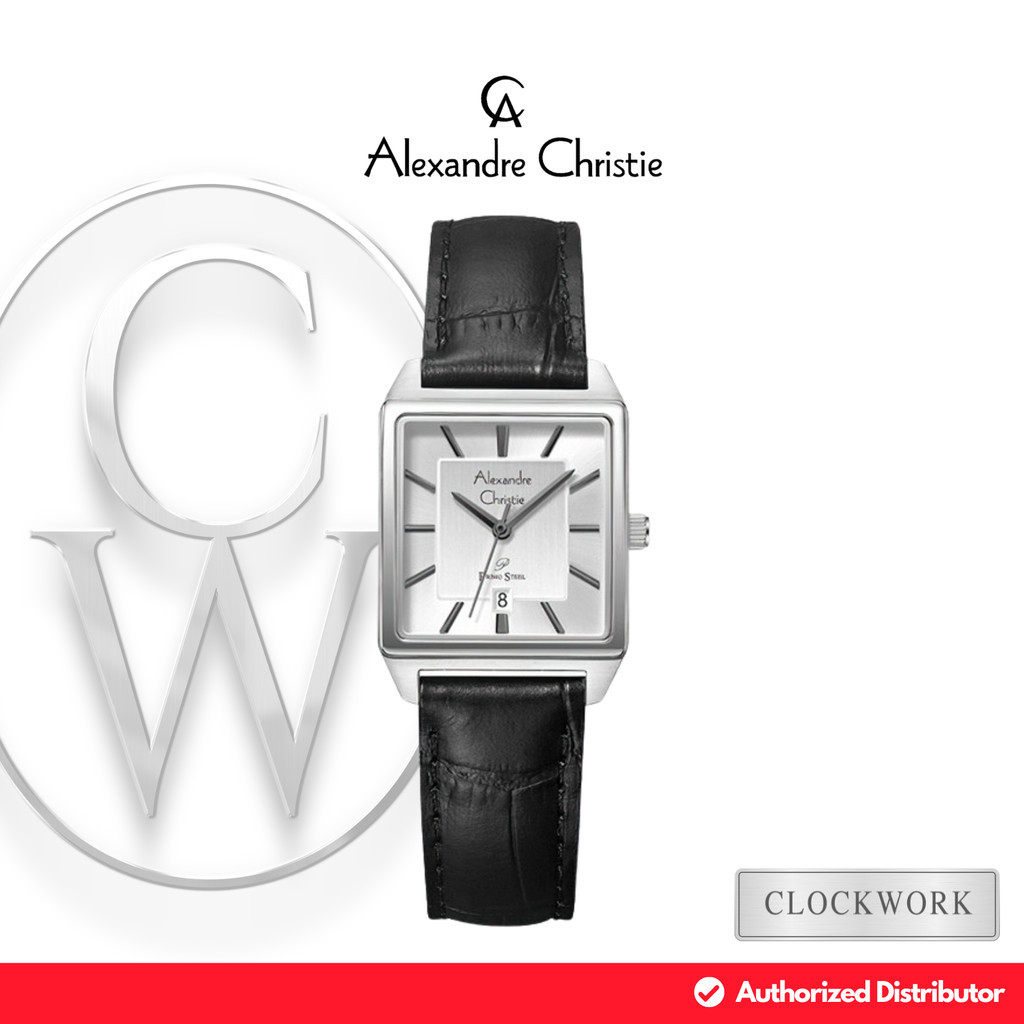 Jam Tangan Wanita Alexandre Christie Primo Steel AC 1038 LDLSSSL Kulit Classic Vintage Minimalis Sil