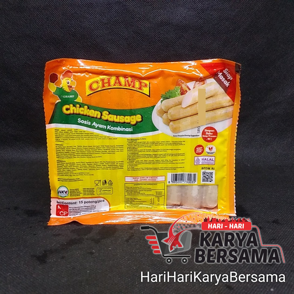 

[GOJEK /GRAB ONLY] CHAMP CHICKEN SAUSAGE SOSIS 375GR