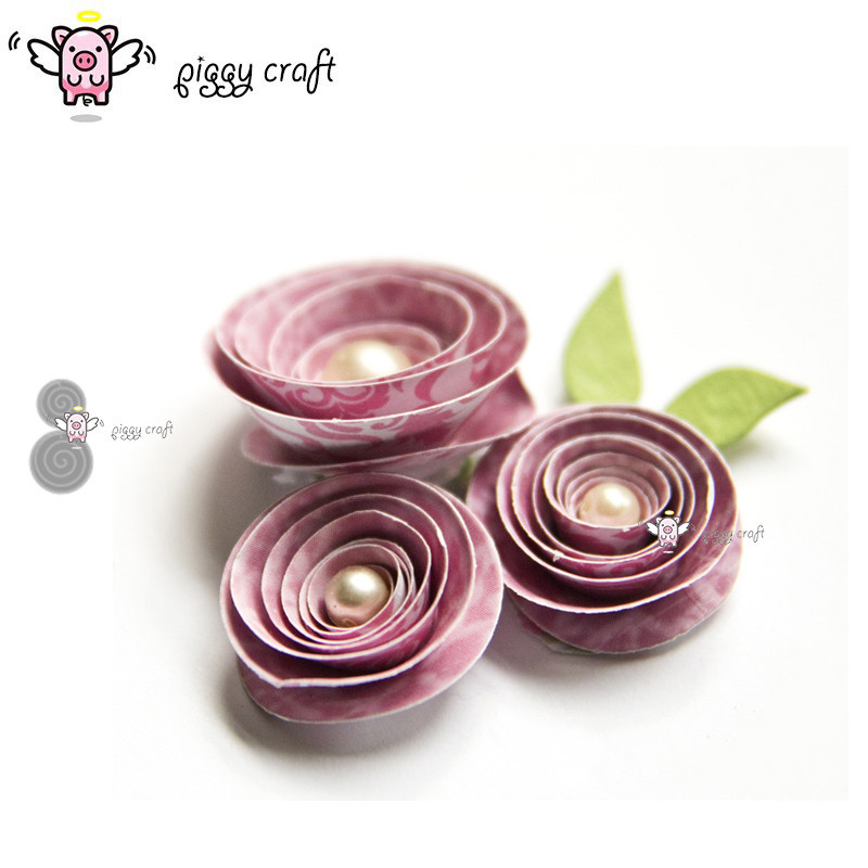 

Piggy Craft metal cutting dies cut die mold Roll flower decoration Scrapbook paper craft knife mould blade punch stencils dies