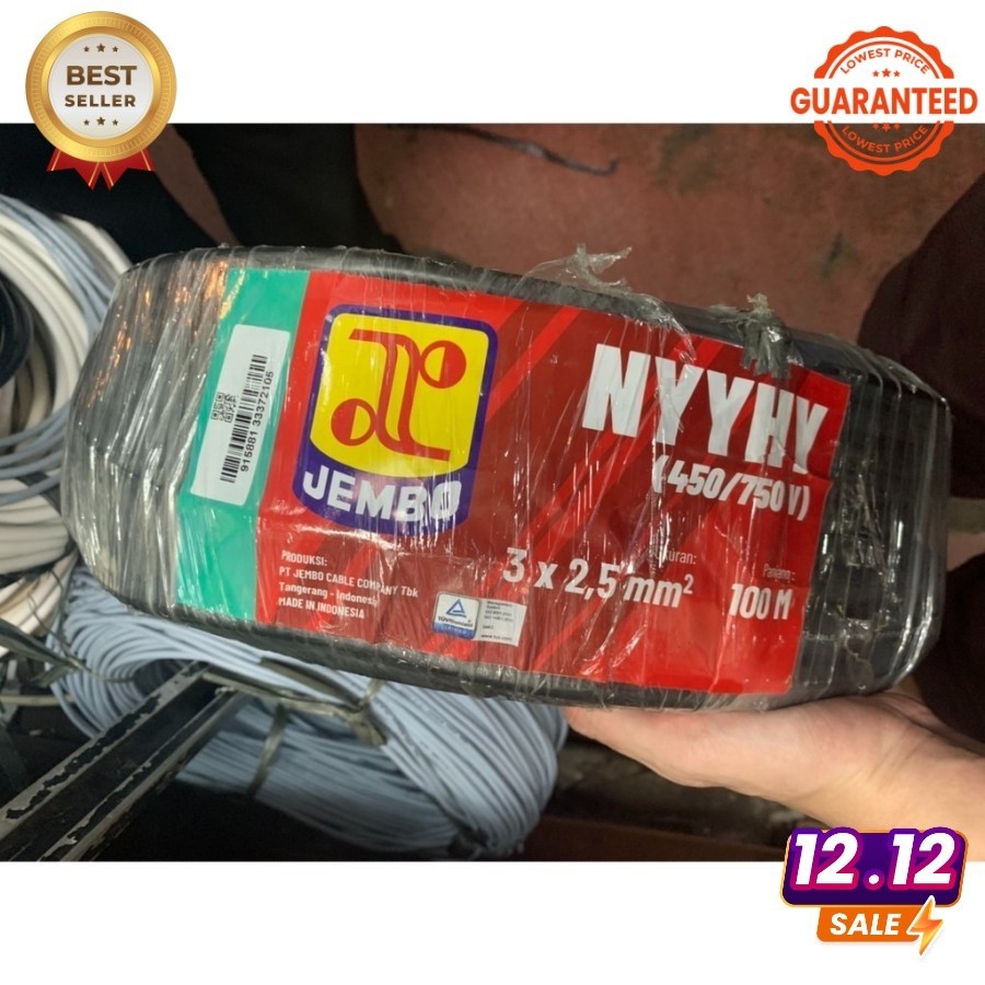 KABEL SERABUT NYYHY 3X2,5MM 3X2,5 MM 3X2.5MM JEMBO 25M METER