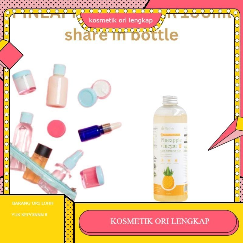 

SHARE IN BOTTLE 100 ML | NUTIVER PINEAPPLE VINEGAR CUKA BUAH NANAS | MINUMAN DIET KESEHATAN PROBIOTIK | CUKA NANAS ORGANIC WITH THE MOTHER | KOL