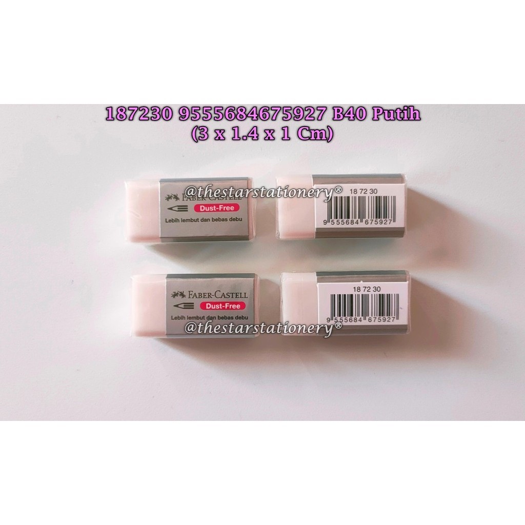

(1 Biji) GROSIR Penghapus Faber Castell 187230 Putih / Eraser Dust Free Penghapus Pensil Warna Putih