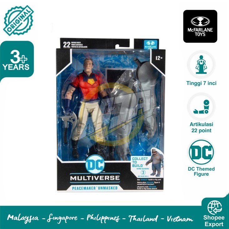 Action Figure Mcfarlane DC Multiverse Peacemaker Unmasked Original - Cvradit