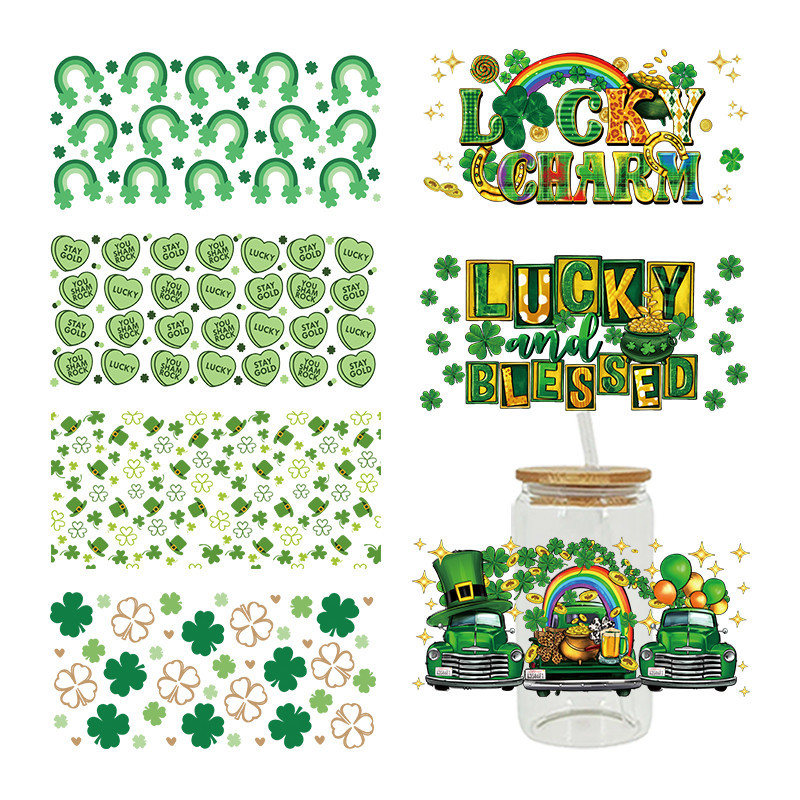 

UV DTF Transfer Sticker Saint Patrick For The 16oz Libbey Glasses Wraps Bottles Cup Can DIY Waterproof Custom Decals D9781
