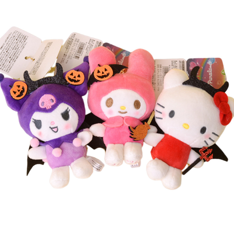 Sanrio's New Halloween Little Devil Kuromi Hellokitty Plush Doll Doll Bag Keychain Pendant Women's B