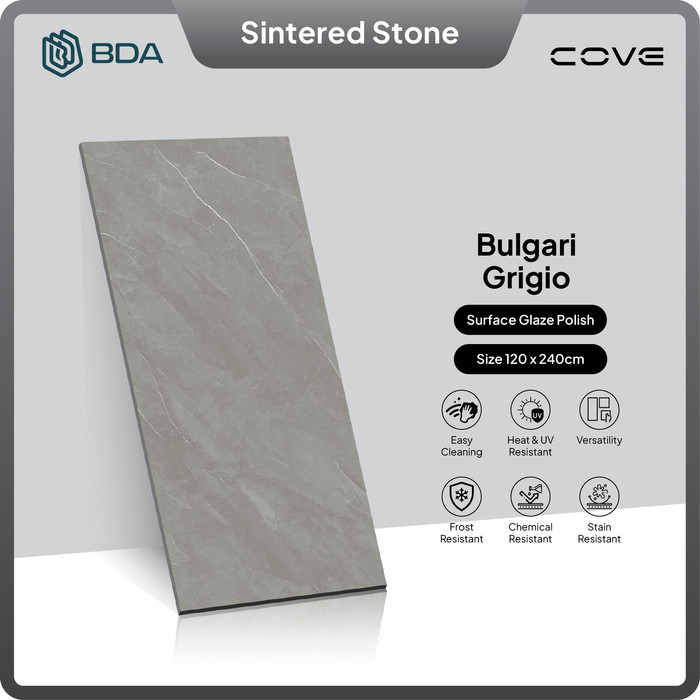 Cove Granit Lantai 120x240 Big Slab Glossy Bulgari Grigio