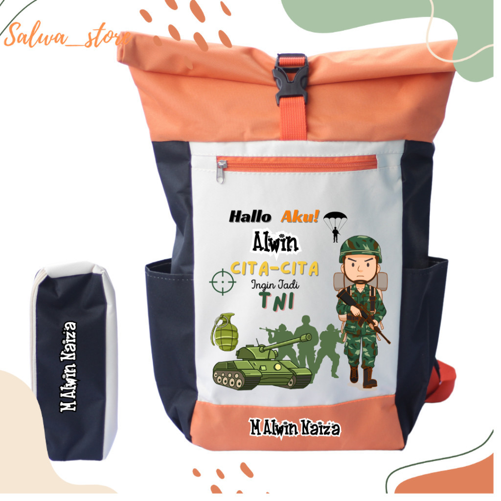Tas Anak - Tas Sekolah anak Custome Nama - Tas Kids Roll - Tas Backpack Sekolah Anak Cita-cita TENTA