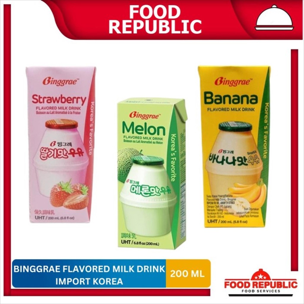 

Binggrae Korean Flavoured Milk Drink 200 ml / Susu Import Korea Halal